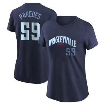 Women's Chicago Cubs Enoli Paredes ＃59 City Connect Name & Number T-Shirt - Navy