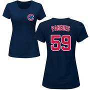 Women's Chicago Cubs Enoli Paredes ＃59 Roster Name & Number T-Shirt - Navy