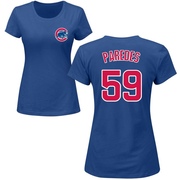 Women's Chicago Cubs Enoli Paredes ＃59 Roster Name & Number T-Shirt - Royal