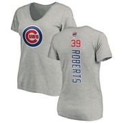 Women's Chicago Cubs Ethan Roberts ＃39 Backer Slim Fit T-Shirt Ash