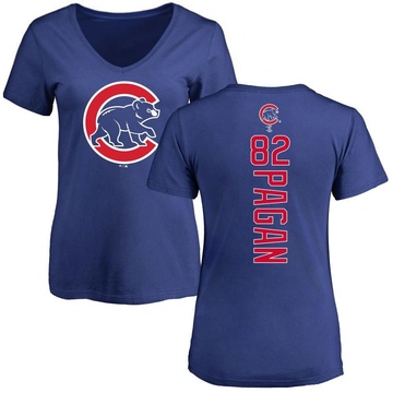 Women's Chicago Cubs Ezequiel Pagan ＃82 Backer Slim Fit T-Shirt - Royal