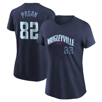 Women's Chicago Cubs Ezequiel Pagan ＃82 City Connect Name & Number T-Shirt - Navy