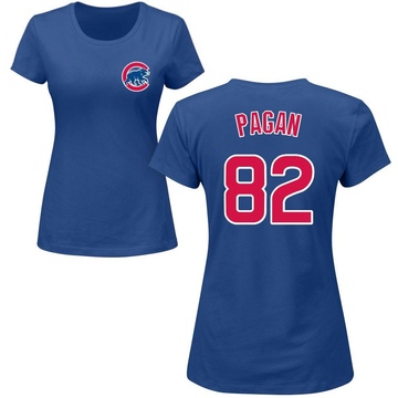 Women's Chicago Cubs Ezequiel Pagan ＃82 Roster Name & Number T-Shirt - Royal