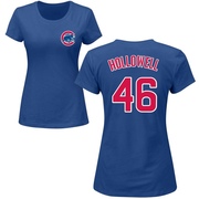 Women's Chicago Cubs Gavin Hollowell ＃46 Roster Name & Number T-Shirt - Royal