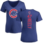 Women's Chicago Cubs Jack Neely ＃47 Backer Slim Fit T-Shirt - Royal