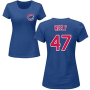 Women's Chicago Cubs Jack Neely ＃47 Roster Name & Number T-Shirt - Royal