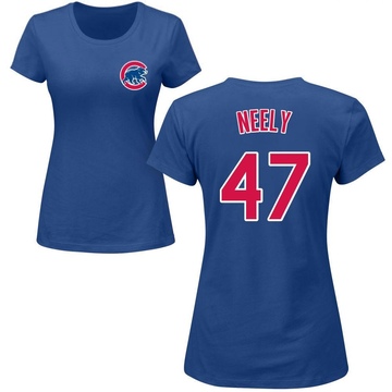 Women's Chicago Cubs Jack Neely ＃47 Roster Name & Number T-Shirt - Royal