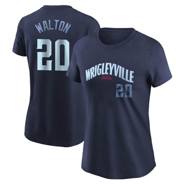 Women's Chicago Cubs Jerome Walton ＃20 City Connect Name & Number T-Shirt - Navy