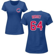 Women's Chicago Cubs Jimmy Herget ＃64 Roster Name & Number T-Shirt - Royal