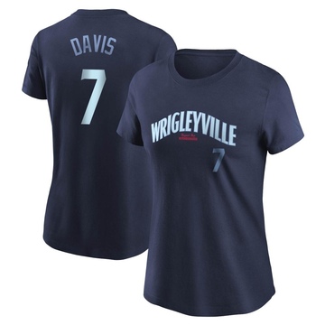 Women's Chicago Cubs Jody Davis ＃7 City Connect Name & Number T-Shirt - Navy