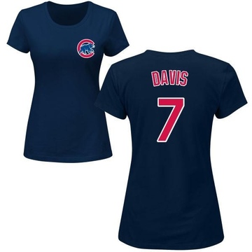 Women's Chicago Cubs Jody Davis ＃7 Roster Name & Number T-Shirt - Navy