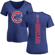 Women's Chicago Cubs Keith Moreland ＃6 Backer Slim Fit T-Shirt - Royal