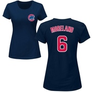 Women's Chicago Cubs Keith Moreland ＃6 Roster Name & Number T-Shirt - Navy