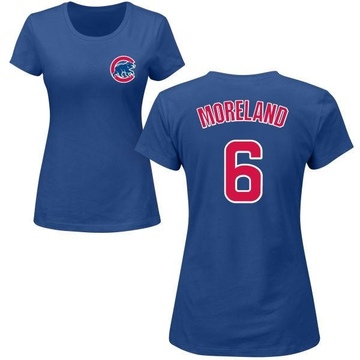 Women's Chicago Cubs Keith Moreland ＃6 Roster Name & Number T-Shirt - Royal