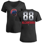 Women's Chicago Cubs Kevin Alcantara ＃88 Midnight Mascot V-Neck T-Shirt - Black