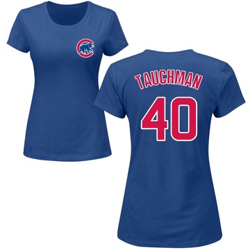 Women's Chicago Cubs Mike Tauchman ＃40 Roster Name & Number T-Shirt - Royal