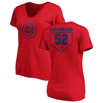 Women's Chicago Cubs Pete Crow-Armstrong ＃52 RBI Slim Fit V-Neck T-Shirt - Red