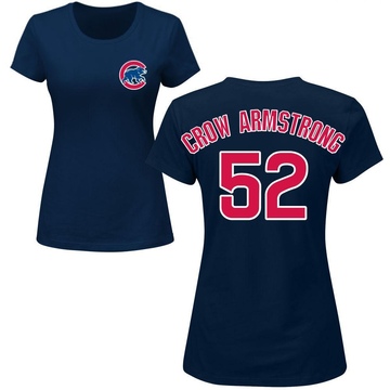 Women's Chicago Cubs Pete Crow-Armstrong ＃52 Roster Name & Number T-Shirt - Navy