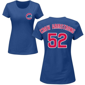 Women's Chicago Cubs Pete Crow-Armstrong ＃52 Roster Name & Number T-Shirt - Royal