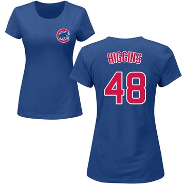 Women's Chicago Cubs P.J. Higgins ＃48 Roster Name & Number T-Shirt - Royal