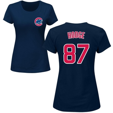 Women's Chicago Cubs Porter Hodge ＃87 Roster Name & Number T-Shirt - Navy