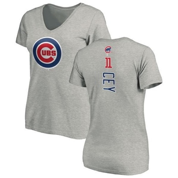 Women's Chicago Cubs Ron Cey ＃11 Backer Slim Fit T-Shirt Ash