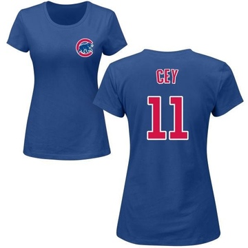 Women's Chicago Cubs Ron Cey ＃11 Roster Name & Number T-Shirt - Royal