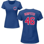 Women's Chicago Cubs Ryan Dempster ＃46 Roster Name & Number T-Shirt - Royal