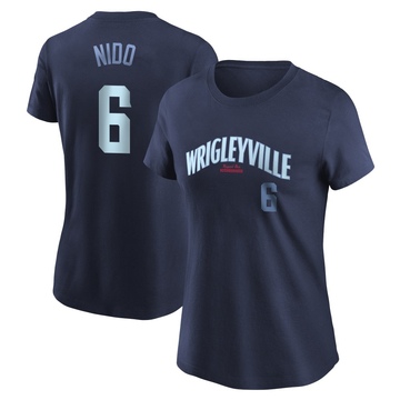 Women's Chicago Cubs Tomás Nido ＃6 Tomas Nido City Connect Name & Number T-Shirt - Navy