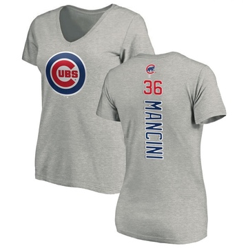 Women's Chicago Cubs Trey Mancini ＃36 Backer Slim Fit T-Shirt Ash