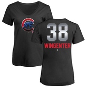 Women's Chicago Cubs Trey Wingenter ＃38 Midnight Mascot V-Neck T-Shirt - Black