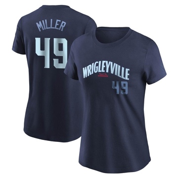 Women's Chicago Cubs Tyson Miller ＃49 City Connect Name & Number T-Shirt - Navy