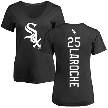 Women's Chicago White Sox Adam LaRoche ＃25 Backer Slim Fit T-Shirt - Black