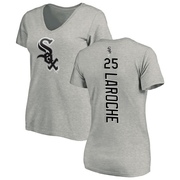 Women's Chicago White Sox Adam LaRoche ＃25 Backer Slim Fit T-Shirt Ash