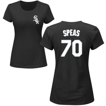 Women's Chicago White Sox Alex Speas ＃70 Roster Name & Number T-Shirt - Black