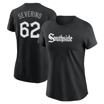 Women's Chicago White Sox Anderson Severino ＃62 City Connect Name & Number T-Shirt - Black