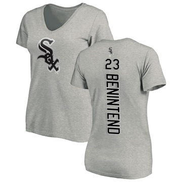 Women's Chicago White Sox Andrew Benintendi ＃23 Backer Slim Fit T-Shirt Ash