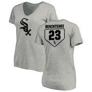 Women's Chicago White Sox Andrew Benintendi ＃23 RBI Slim Fit V-Neck T-Shirt Heathered - Gray