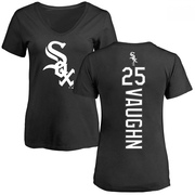 Women's Chicago White Sox Andrew Vaughn ＃25 Backer Slim Fit T-Shirt - Black