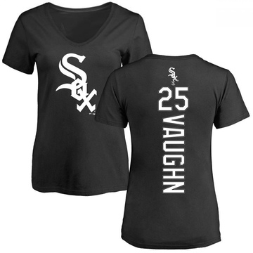 Women's Chicago White Sox Andrew Vaughn ＃25 Backer Slim Fit T-Shirt - Black