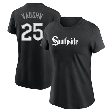 Women's Chicago White Sox Andrew Vaughn ＃25 City Connect Name & Number T-Shirt - Black