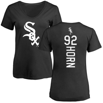 Women's Chicago White Sox Bailey Horn ＃92 Backer Slim Fit T-Shirt - Black