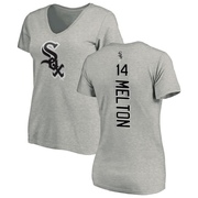 Women's Chicago White Sox Bill Melton ＃14 Backer Slim Fit T-Shirt Ash