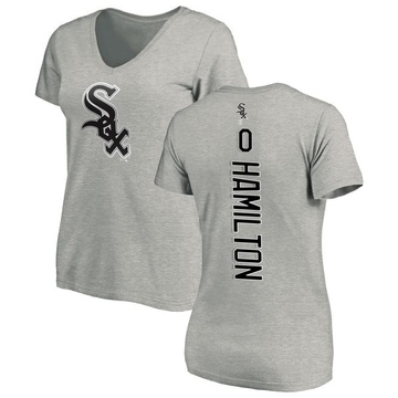 Women's Chicago White Sox Billy Hamilton ＃0 Backer Slim Fit T-Shirt Ash