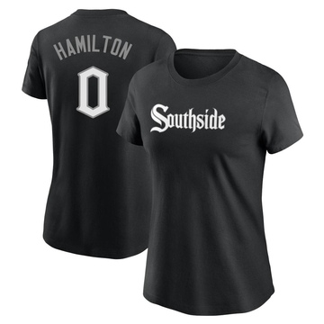 Women's Chicago White Sox Billy Hamilton ＃0 City Connect Name & Number T-Shirt - Black