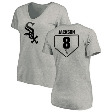 Women's Chicago White Sox Bo Jackson ＃8 RBI Slim Fit V-Neck T-Shirt Heathered - Gray