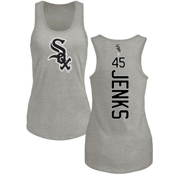 Women's Chicago White Sox Bobby Jenks ＃45 Backer Tank Top Ash