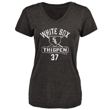 Women's Chicago White Sox Bobby Thigpen ＃37 Base Runner T-Shirt - Black