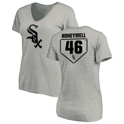 Women's Chicago White Sox Brent Honeywell ＃46 RBI Slim Fit V-Neck T-Shirt Heathered - Gray