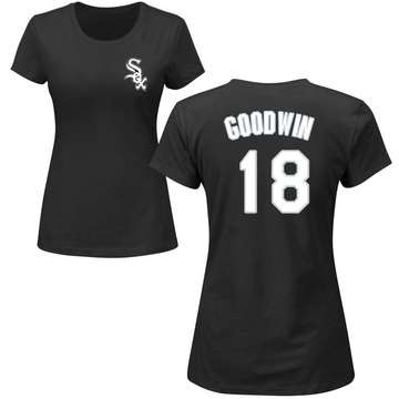 Women's Chicago White Sox Brian Goodwin ＃18 Roster Name & Number T-Shirt - Black